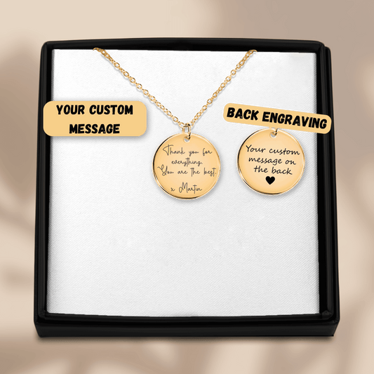 Personalized Mom Necklace – Engraved Message