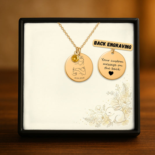 Coin Necklace with Birthstone