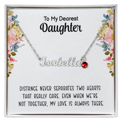 Name and Birthstone Personalized Necklace Gift for Daughter