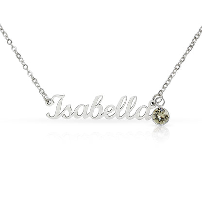 Name and Birthstone Personalized Necklace Gift for Daughter
