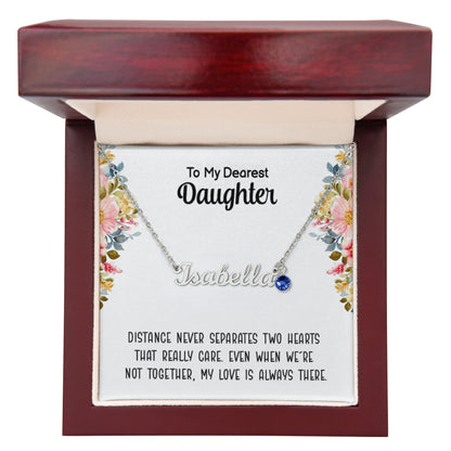 Name and Birthstone Personalized Necklace Gift for Daughter