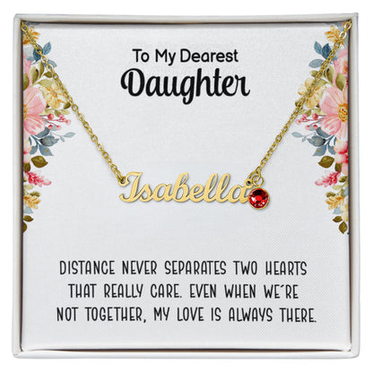 Name and Birthstone Personalized Necklace Gift for Daughter