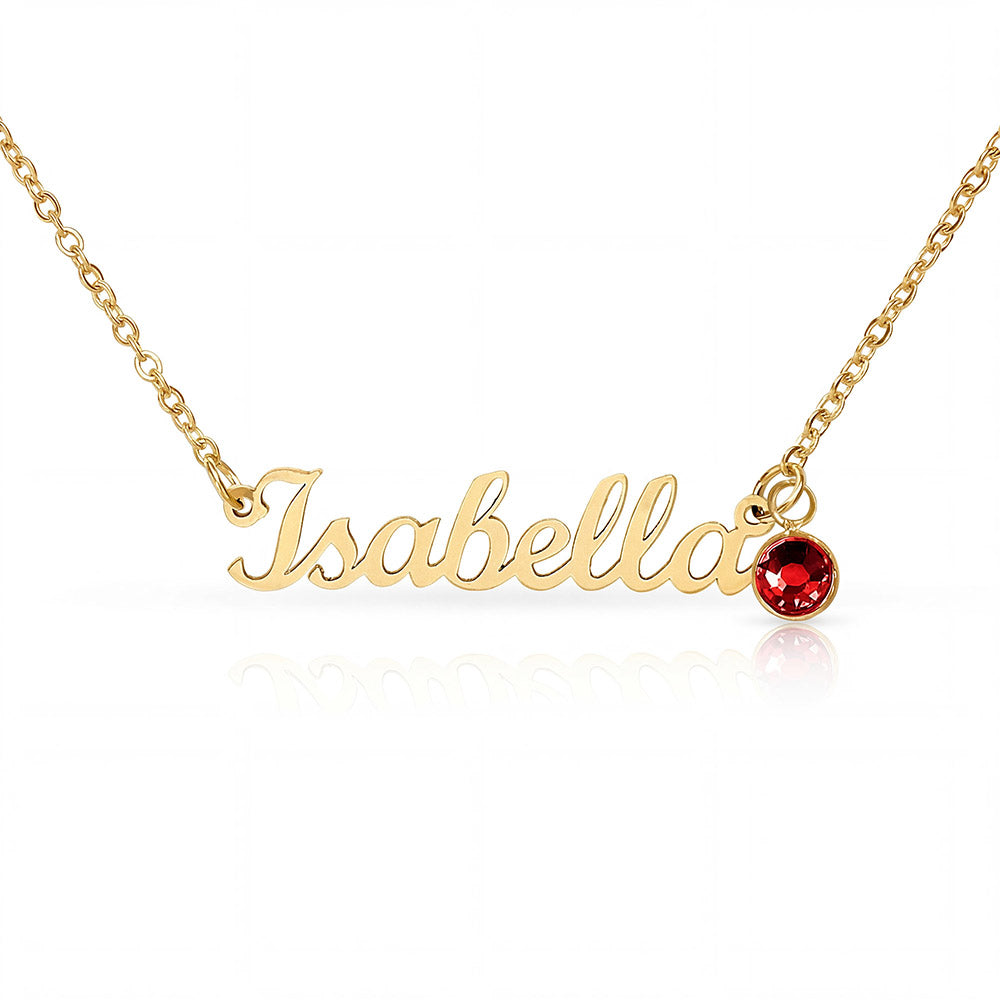 Name and Birthstone Personalized Necklace Gift for Daughter