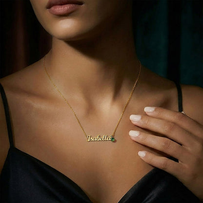 Name and Birthstone Personalized Necklace Gift for Daughter