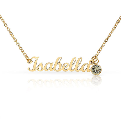 Name and Birthstone Personalized Necklace Gift for Daughter