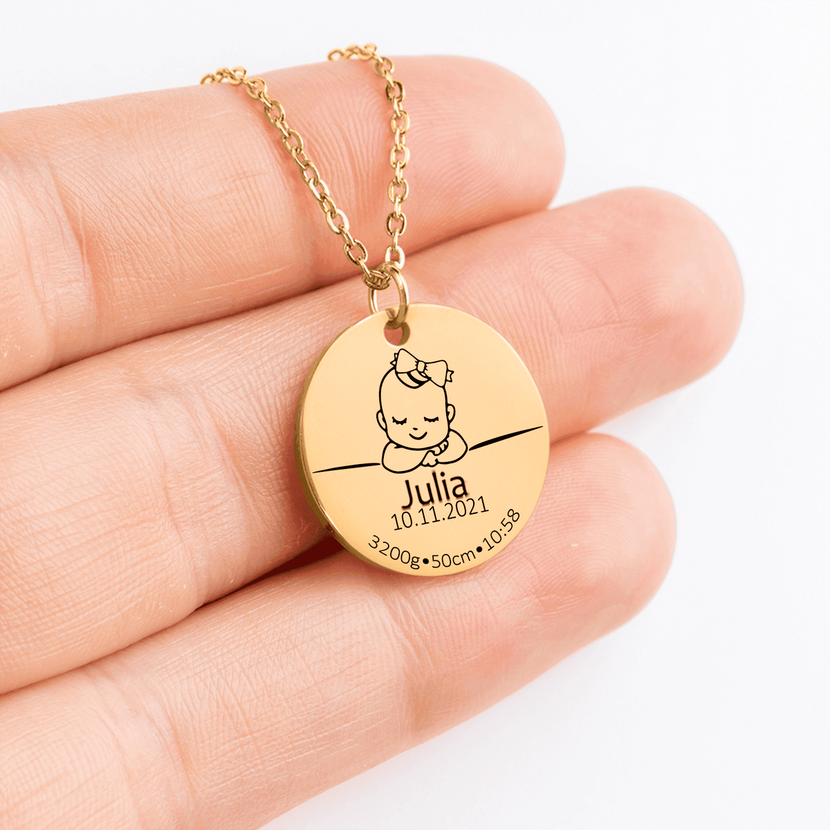 Baby Birth Gift - Personalized Necklace