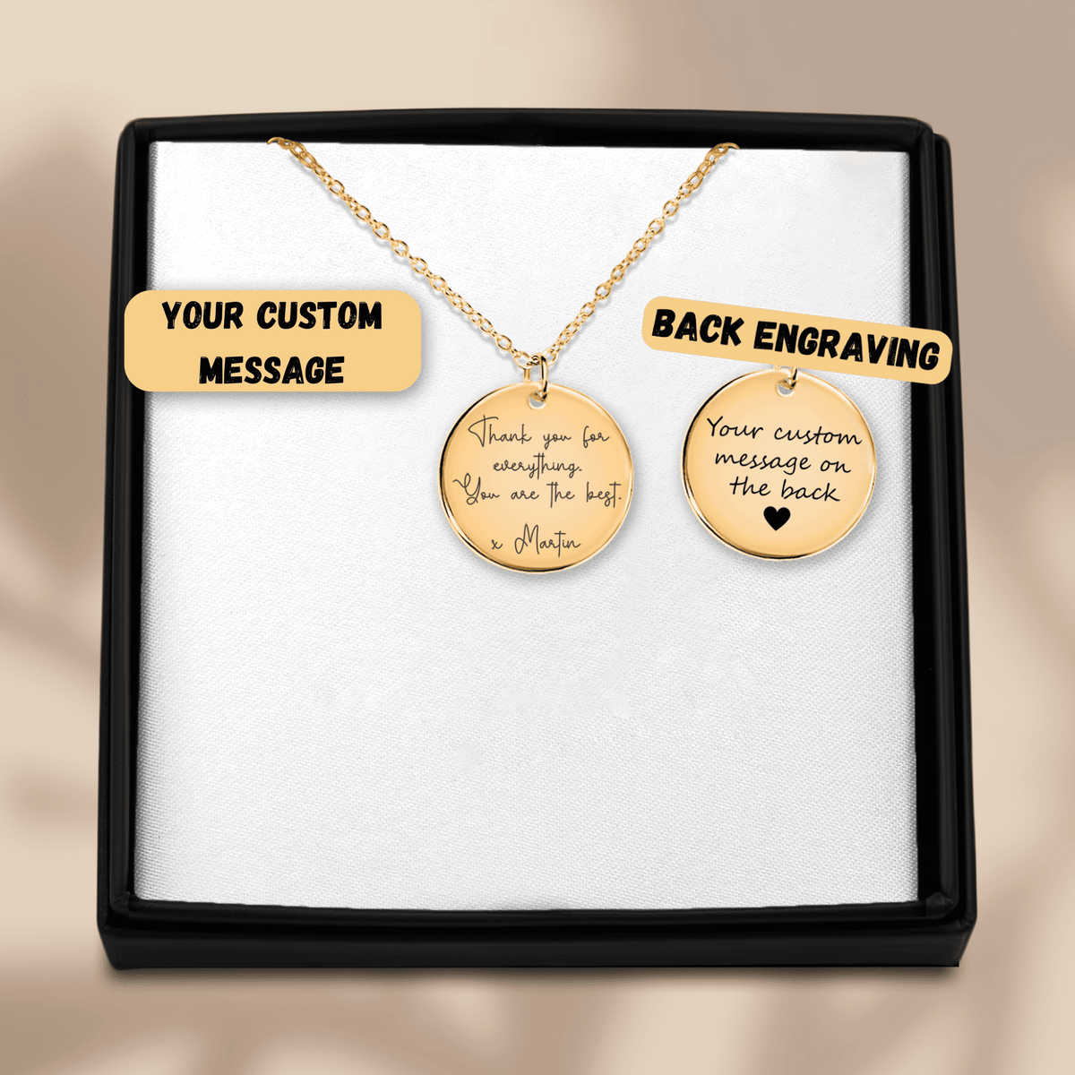 Personalized Mom Necklace – Engraved Message