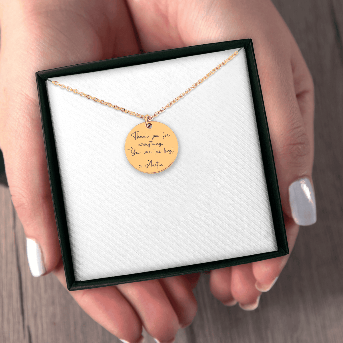 Personalized Mom Necklace – Engraved Message