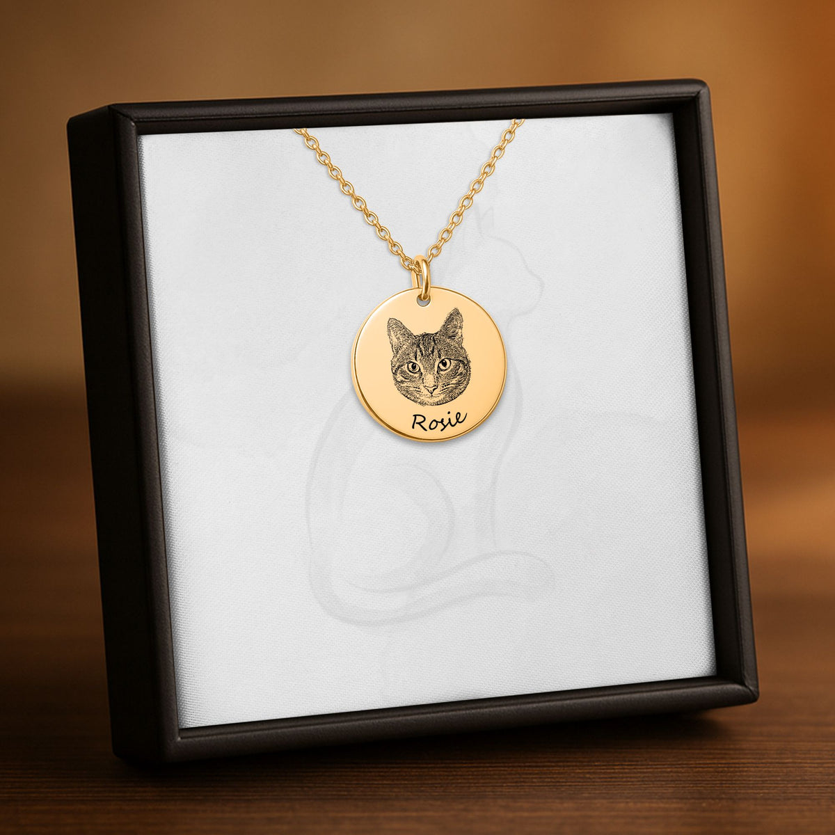 Pet Portrait & Name-Personalized Engraved Necklace