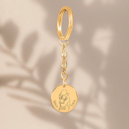 Couple Engraved Names - Personalized Keychain