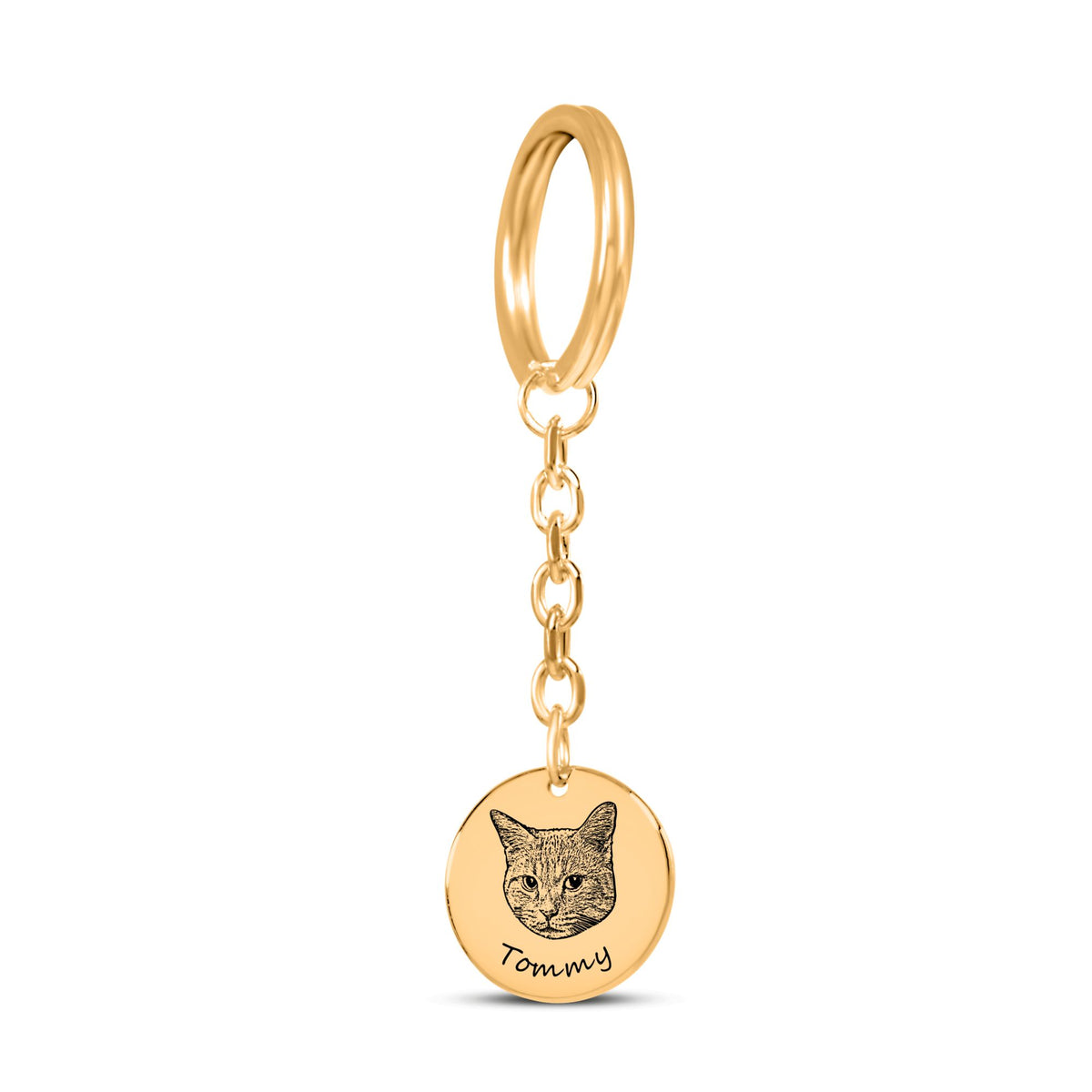Pet Portrait and Name - Custom Keychain