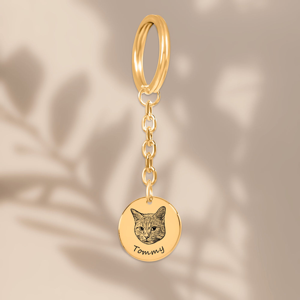 Pet Portrait and Name - Custom Keychain