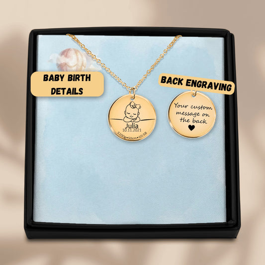 Baby Birth Gift - Personalized Necklace