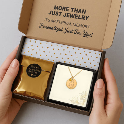 Coin Necklace with Birthstone