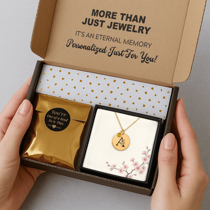 Letter and Birthstone Luxury Necklace - Personalized Message