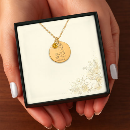 Coin Necklace with Birthstone